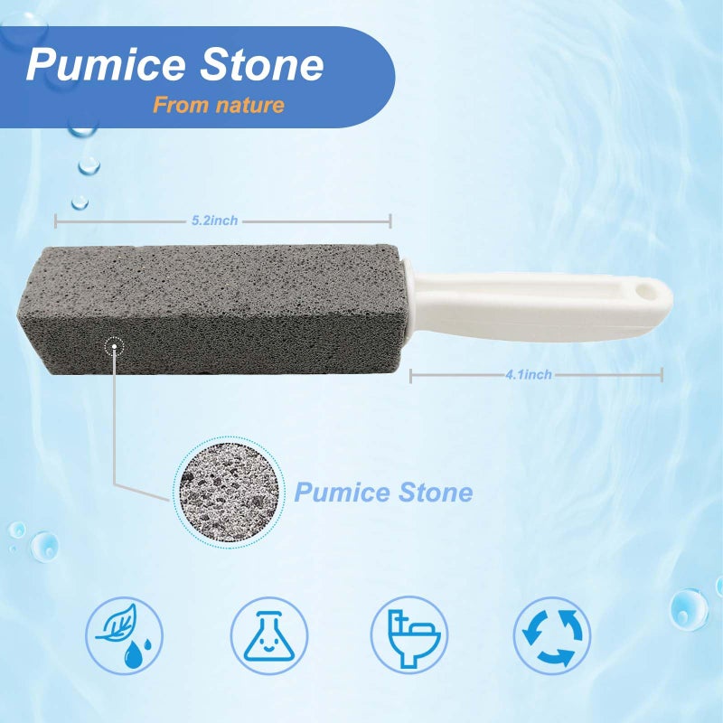 Tuodeal Pumice Cleaning Stone with Handle Pumice Stone for Toilet Bowl Household Cleaning 2 Pack - Image 2